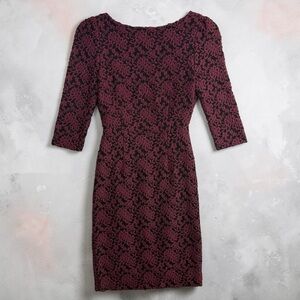 Alice + Olivia 2 Burgundy Lace Cutout Bodycon Cocktail Mini Dress Date Night